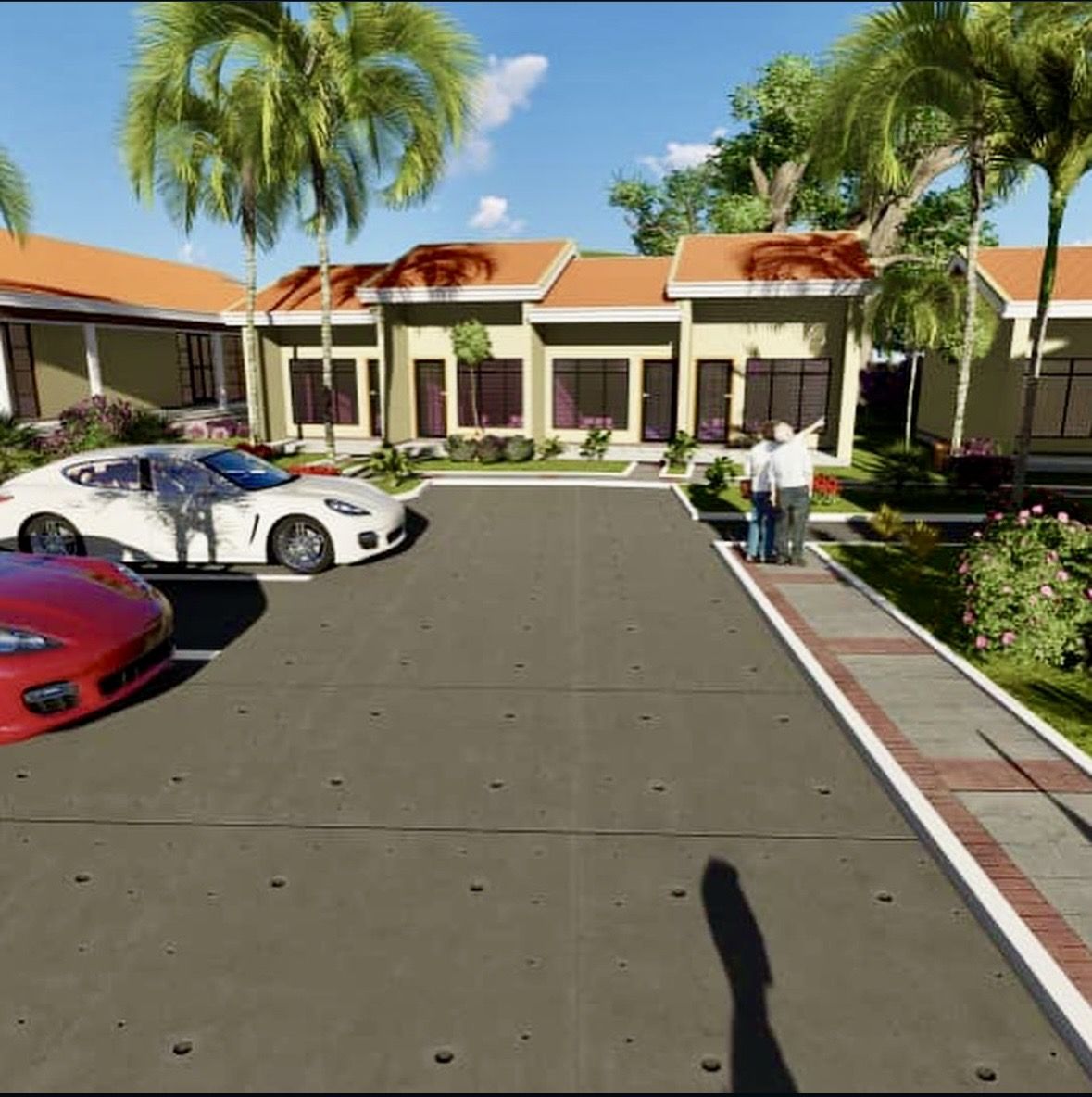 Design visualisation: guest units and parking
